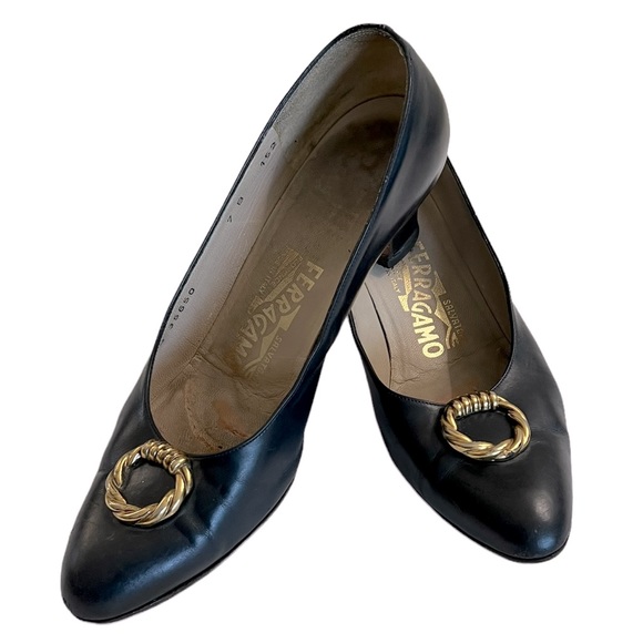 SALVATORE FERRAGAMO 90s Vintage Design Décolleté Shoes - Picture 8 of 10